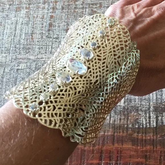 Kendra Scott Erika Wide Cuff Rhinestone Adjustable Bracelet